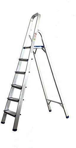 Aluminio Escalera con 6 peldaños multiusos Escalera Multi Función multiusos Taburete Andamio