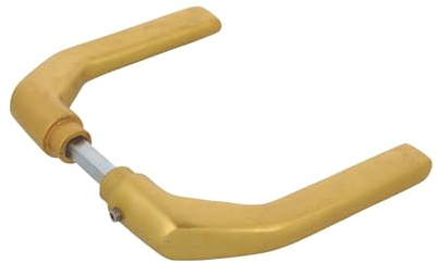 Amig - Set med dörrhandtag utan rosett i aluminium, matt guldfinish - 130 x 61 mm - Mod. 2113-8 mm fyrkantstapp - För dörrar från 35 till 65 mm