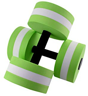 davidamy's gift Water Aerobic Exercise Foam Dumbbells Pool Resistance 1 Pair, Water Fitness Exercises Equipment for Weight Loss (Green)