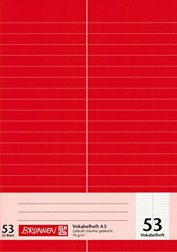 Vokabelheft BRUNNEN 32 Blatt / A4 - Lineatur 53 - liniert mit 2-Spalten