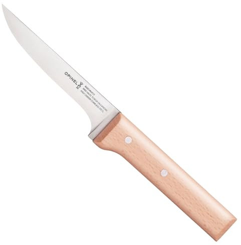 Opinel - N°122 Coltello per Carne e Pollame Paralelo - Lama di 13 cm in Acciaio Inossidabile - Manico in Legno di Faggio - Ideale per Sfilettare e Disossare - Garanzia a Vita