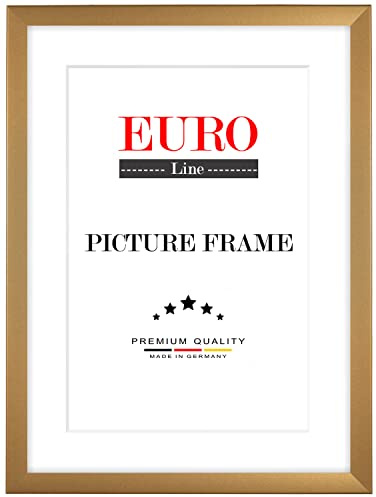 EUROLine Cornice in legno 40 x 87 cm Oro pianura con vetro acrilico antiriflesso per | Immagini | manifesti | cornici per puzzle | disponibile in 22 colori