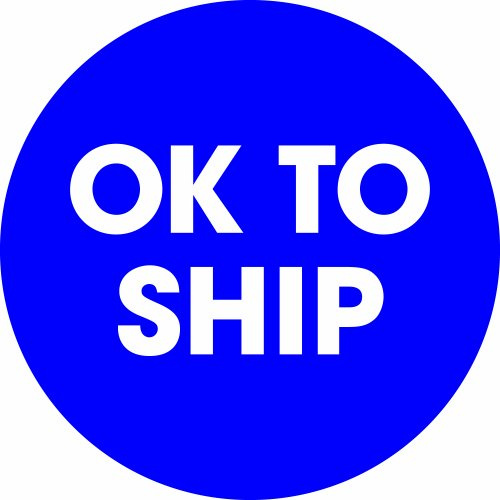 Tape Logic 2' Circle Label, 'OK to Ship', Blue, Roll of 500 Stickers, for Inventory Control and Warehouse Organization