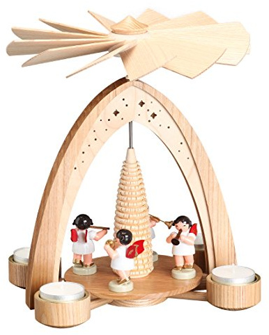 Rudolphs Schatzkiste Tea Light Pyramid - More unpainted with Angel - Multicolored (red Wings) 28.0 cm Pyramid New