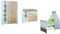 Schardt - Kinderzimmer ECO Komplettset Natur/Weiß - Bestehend aus Kombi-Kinderbett 70x140 - Wickelkommode mit Wickelaufsatz und Schrank mit 2 Türen und Seitenregal