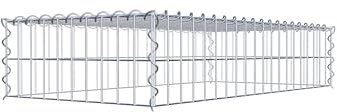 GABIONA Cesta para piedra (rectangular, malla de 5 x 10 cm, profundidad de 50 cm, cesta de cultivo tipo 3, cierre de espiral, galvanizada (100 x 20 x 50 cm)