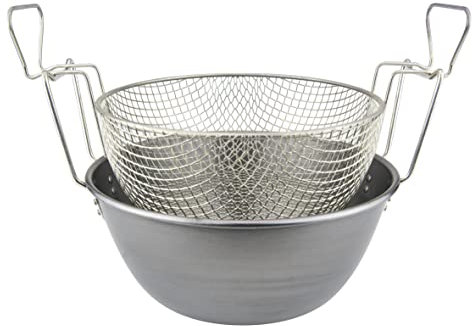 ILSA Friggitrice con Cestello, Ferro Spazzolato e Nichelato, Diametro 26 cm