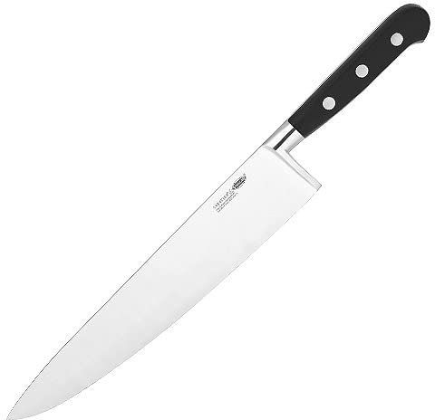 Stellar Cooks Knife with Long/Wide Curved Stainless Steel Blade, Dishwasher Safe, 25cm / 10