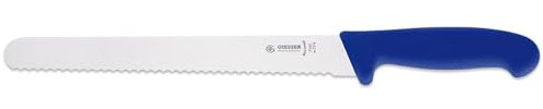 Giesser seit 1776 - Made in Germany - Schinkenmesser blau, Basic Blue, Klinge 25 cm, Wellenschliff, rutschfest, scharfes Aufschnittmesser spülmaschinenfest, rostfrei