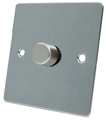 AET FSC1GDIM40 400 W 10 A 1-Gang 2-Way Satin Chrome Flat Single Light Dimmer Switch