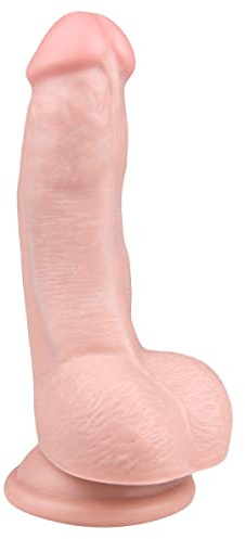 EasyToys Realistischer Dildo für ultimatives Vergnügen | 15 CM Penis Nachbildung mit starkem Saugnapf | Real Dong Sexspielzeug mit Eichel, Venen und Hoden, Hautfarbe