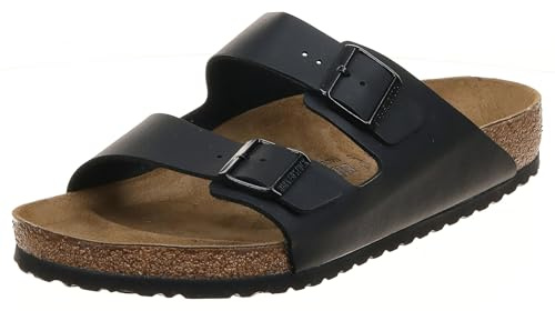 BIRKENSTOCK Arizona - Slipper - Birko-Flor - Schwarz - Weichbettung - Schmal - Größe 35