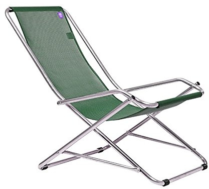 Fiam Dondolina - Poltrona Basculante Da Esterno - Telaio Alluminio, Tela Texfil Verde Scuro