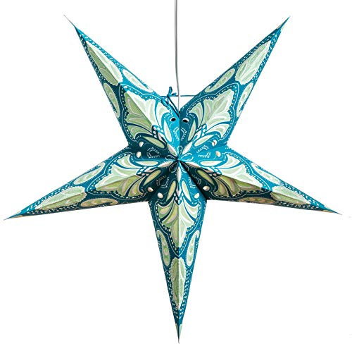 Lotus Paper Star Lantern with 12 Foot Power Cord Included