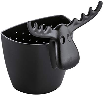 Koziol RUDOLF Teesieb für losen Tee | für eine Tassenportion | zum Einhängen | biozirkulärer Kunststoff, spülmaschinengeeignet, spülmaschinengeeignet, Küche, Haushalt, gedeckter Tisch (cosmos black)
