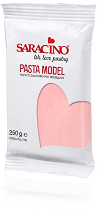 Saracino Pâte à Sucre Model Rose à Modeler de 250 g sans Gluten Made in Italy