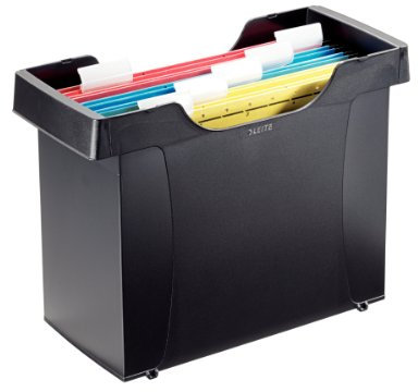 Leitz Mini-Aktei, Mini Hängemappenbox A4, Ideal zum Transport, Schwarz, Plus Serie, 19930095