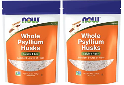 NOW Foods Psyllium Husks Whole, 16 Oz (Pack of 2)