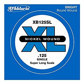 Corda singola D’Addario XB125 per basso, Nickel Wound, Super Long Scale, .125