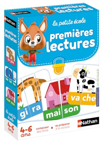 Nathan 31406 La Petite Ecole - Premières Lectures - Composer des Mots - Apprendre À Lire - Jeu Educatif - pour Enfants dès 4 Ans, Multicolore