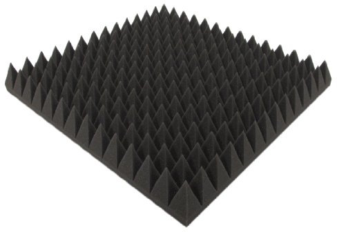 Pura acustica, 24 pezzi, ca. 50 cm x 50 cm x 7 cm, in schiuma acustica, piramidi, isolamento acustico.