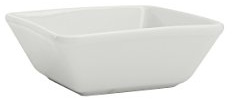 Tuxton China GSP-530 Bowl, 12 oz., 5-1/8 x 5-1/8 x 1-7/8 H, Square, Microwave and Dishwasher Safe, Oven Proof, Fully Vitrified, Santorini, Porcelain White, Pack of 12