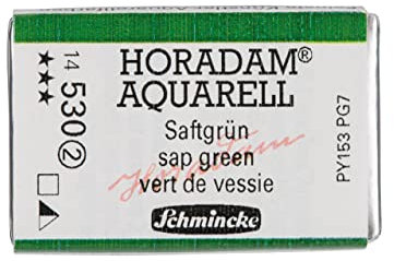Schmincke – HORADAM® AQUARELL - feinste Künstler-Aquarellfarben, 530 Saftgrün, 14 530 043, 1/1 Näpfchen