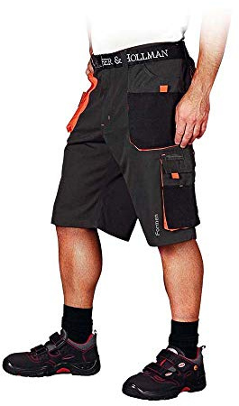 Leber&Hollman LH-FMN-TS_SBPXL former skyddsbyxor kort, stålblå-svart-orange, XL storlek