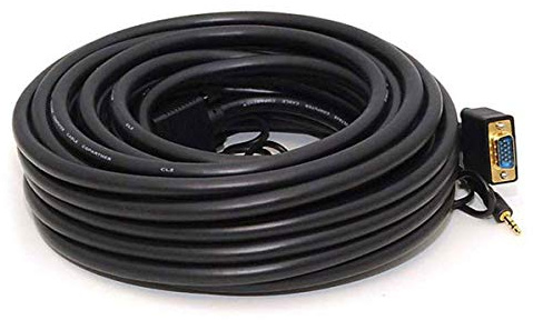 Monoprice Super VGA Cable - 50 Feet - HD15 Male/Male with Stereo Audio and Triple Shielding (Gold Plated)