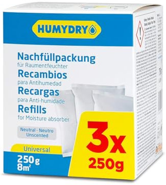 HUMYDRY - Pack de 3 Recharges d'absorbe d'humidité 250 g