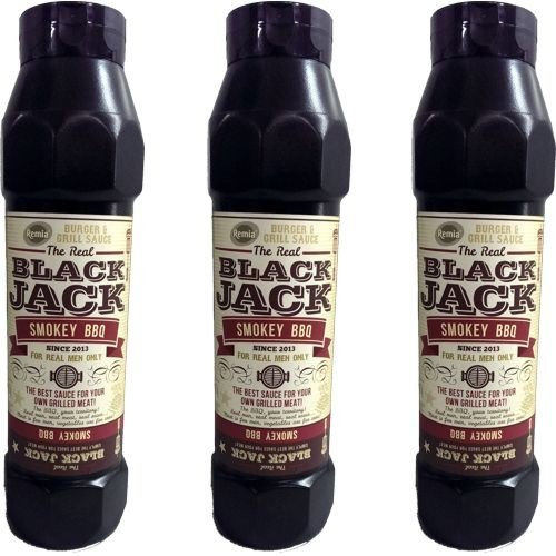 The Real Black Jack Barbecue Sauce Smokey BBQ 3 Flaschen á 750ml (Grill-Sauce)