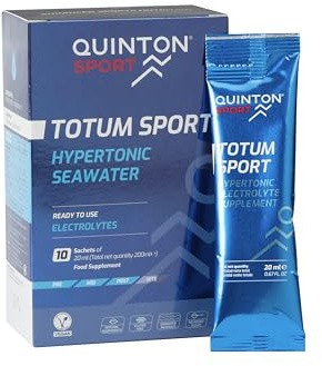 Quinton Sport - Totum Sport, Bebida Hipertónica Natural con Electrolitos, 100% Agua de Mar, Hidratación y Recuperación Muscular, 10 Sticks Bebibles