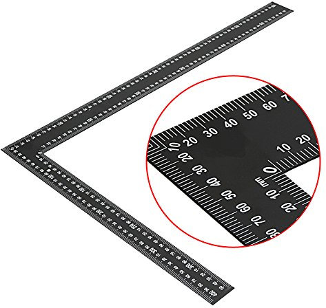 ALLRISE66 Squadra da carpentiere, 600 x 400 mm, 90 °, metrica + zöllig, colore: Nero