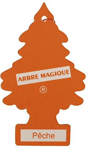 Turbocar - Désodorisant Arbre Magique Voiture - Couleur: Orange - Parfum pêche - Désodorisant Plat à Suspendre - Absorbe Les odeurs désagréables - A Suspendre au rétroviseur - Forme Sapin