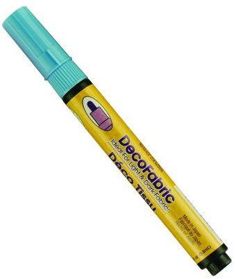 UCHIDA Marvy Deco Fabric Fine Point Tip Marker Art Supplies, Light Blue