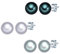 Valero Pearls Damen Perlenohrstecker 925/- Sterling Silber 3er Set Ohrstecker Süßwasser-Zuchtperlen 6-7 mm Button Pfauenblau Graublau Grau
