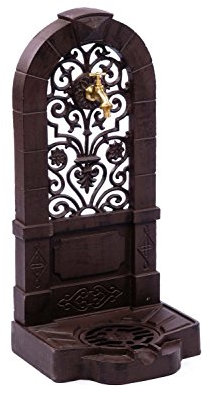 Standbrunnen Waschbecken Brunnen Lilie de Fleur 76cm braun Alu antik Stil