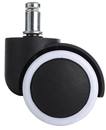 LIHAO 5X Hartbodenrollen Drehstuhlrollen 10mm / 50mm Bürostuhlrollen Universalrollen Rollenset für Schreibtischstuhl Bürostuhl Schwarz Weiß