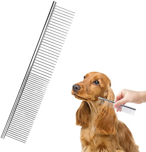 EQLEF® Acero inoxidable Grooming peine para perros mascotas peine 19cm/ 7.5inch