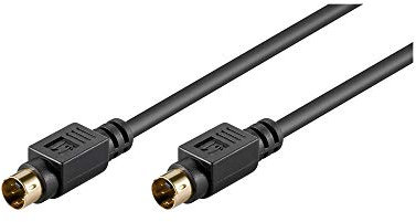 Goobay 50058 S Video Kabel vergoldete Mini DIN Stecker 4 polig S-Videokabel geschirmt SVHS Kabel VHS Videorecorder / VHS Recorder Kabel Schwarz 2m