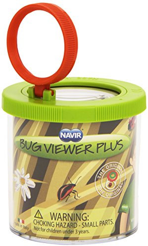 Navir 8021E Becherlupe 70mm mit Doppellupe und Pinzette, Sichtglas für Insekten, Insektenbeobachten, Lupendose für Kinder ab 5 Jahren