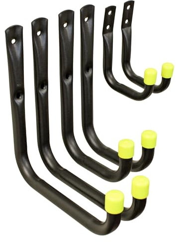 keypak Universal Heavy Duty Garage Storage Hooks Set, 30kg Load Capacity per Hook (6 Pack)