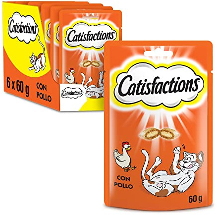 Mars Catisfactions Premios para Gatos, Sabor Pollo (Pack de 6 x 60g)
