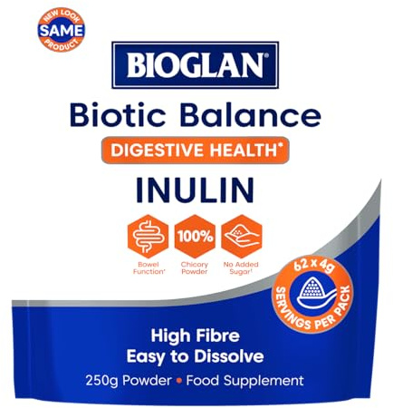 Bioglan Inulin | Fibre Supplement | Chicory Root | Contributes to Normal Bowel Function | 50 Serves | 250g Pack