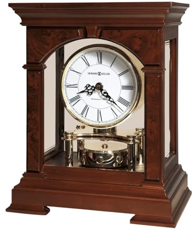 Howard Miller Statesboro Mantel Clock 635-167 – Cherry Bordeaux Wood & Quartz Single Chime Movement
