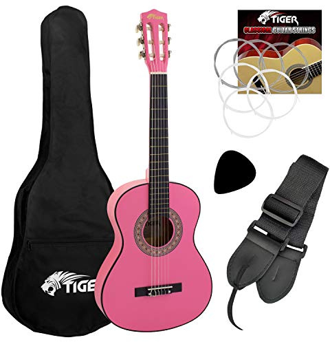 Tiger CLG4-PK - Guitarra clásica (tamaño 3/4)