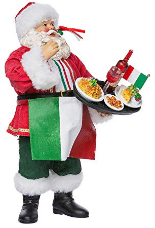 Kurt Adler Musical Fabriche Italian Santa, 10.5-Inch