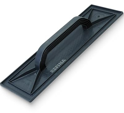 REFINA Diamond Faced Float for Walls, Ceilings, Floors - 17 x 5.5 (440 x 140mm) Durable ABS Plastic Plastering Trowel w/Diamond Indented Pattern & Ergonomic Handle - Rendering & Plastering Tools
