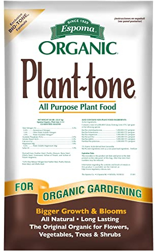 Espoma Organic Plant-Tone 5-3-3 Natural & Organic All Purpose Plant Food; 50 lb. Bag; The Original Organic Fertilizer for All Flowers, Vegetables, Trees, and Shrubs