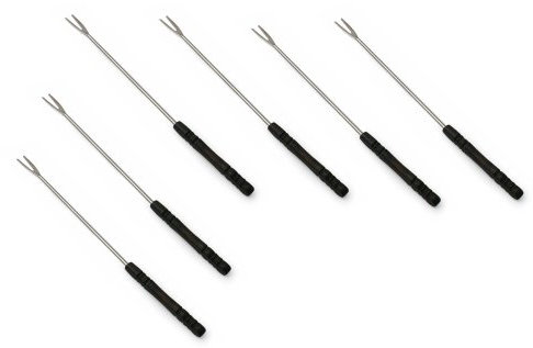 Swissmar F79202 Fleisch-Fondue Gabeln Set 6-teiliges, Edelstahl, Braun, 27cm, Hitzebeständiger Griff, Geschenkset